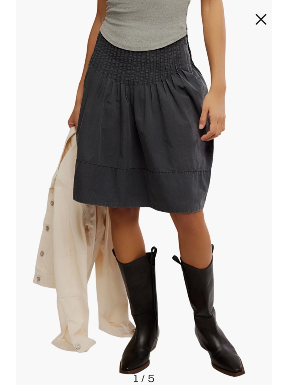 Peyton Pintuck Pleat Midi Skirt size 2 nwot